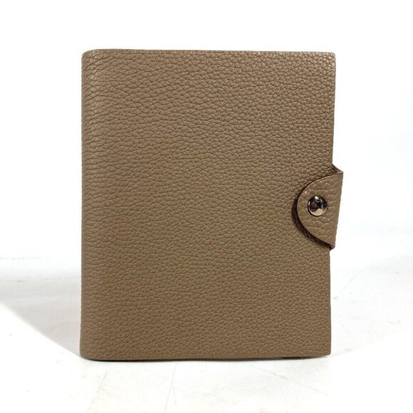 HERMES Notebook cover Yuris PM stationery Taurillon Clemence Etoupe gray - Picture 1 of 16